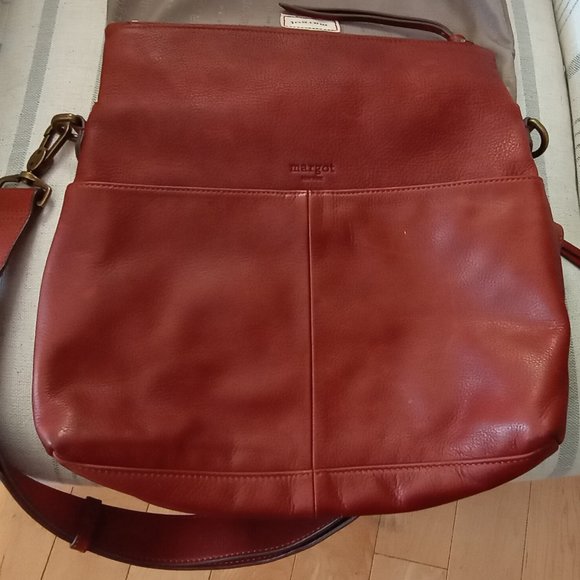 Margot Of New York Handbags - 'Margot of New York' Large dual sided Leather fold over Tan Bag